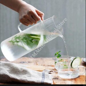 Borosilicate Glass Jug Pitcher Tea with Bamboo Lid